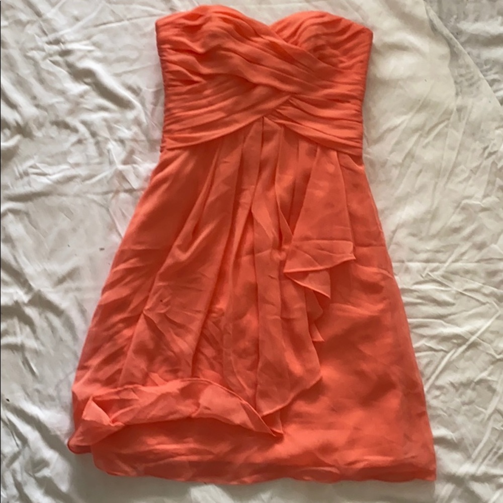 David’s bridal size 2 coral strapless dress